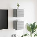 vidaXL Nástenné TV skrinky 2 ks sivé sonoma 30,5x30x30 cm