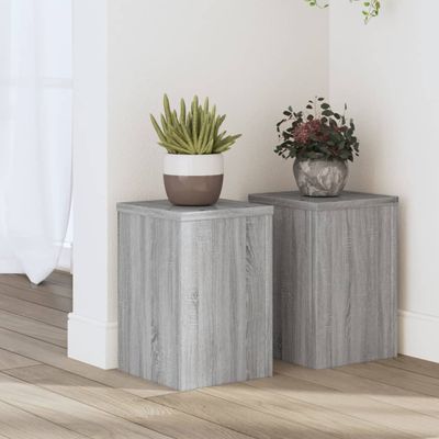 vidaXL Stojany na rastliny 2 ks sivé sonoma 20x20x30 cm kompoz. drevo