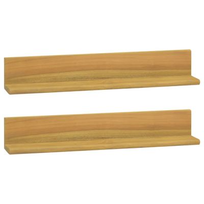 vidaXL Nástenné police 2 ks 60x10x10 cm masívne teakové drevo
