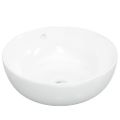 vidaXL Umývadlo biele 44x17 cm keramické okrúhle
