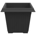 vidaXL Štvorcový črepník na kvety 24 ks Čierna 33 x 33 x 26 cm Plast