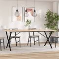 vidaXL Jedálenský stolík v tvare X 200x100x75 cm borovica a oceľ