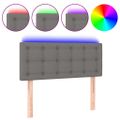 vidaXL Čelo postele s LED tmavosivé 100x5x78/88 cm látka