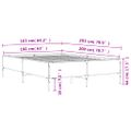 vidaXL Posteľný rám dymový dub 160x200 cm kompozitné drevo a kov