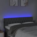 vidaXL Čelo postele s LED tmavosivé 160x7x78/88 cm látka