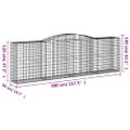 vidaXL Oblúkové gabionové koše 6 ks 400x50x120/140 cm pozink. železo