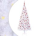 vidaXL Umelý vianočný stromček s 300 LED-i Biela 210 cm PVC a oceľ