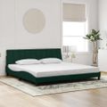 vidaXL Rám postele bez matraca Hanko tmavozelený 200x200 cm zamat