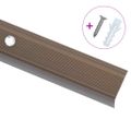 vidaXL Schodové lišty v tvare L 5 ks, hliník 90 cm, hnedé