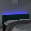 vidaXL Čelo postele s LED tmavozelené 163x16x78/88 cm zamat