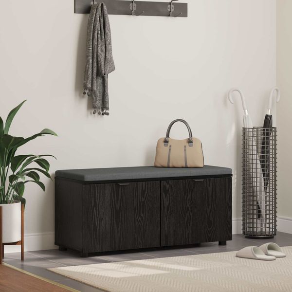 vidaXL Predsieňová lavica s vankúšom Čierny Dub 100 x 38 x 46 cm