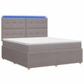 vidaXL LED boxspring posteľ s matracom Sivohnedá 140 x 190 cm Látka