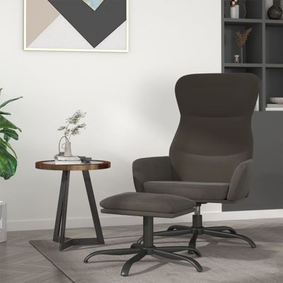 vidaXL Relaxačné kreslo s podnožkou tmavosivé tkanina z mikrovlákna