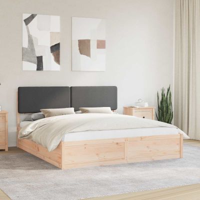 vidaXL Rám postele s čalúneným čelom Tmavo šedá 180 x 200 cm