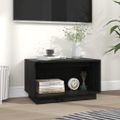 vidaXL TV skrinka čierna 60x35x35 cm masívna borovica