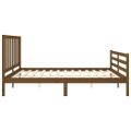 vidaXL Posteľný rám s čelom medovo-hnedý 200x200 cm masívne drevo