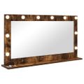 vidaXL Toaletné zrkadlo Dymová dub 100 x 55 x 18 cm Obdĺžnikový