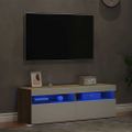 vidaXL TV skrinky s LED svetlami 2 ks biele a dub sonoma 60x35x40 cm