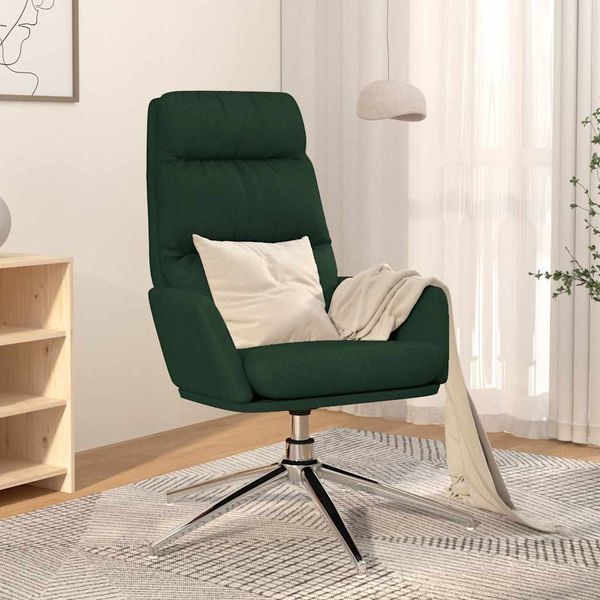 vidaXL Relaxačné kreslo tmavozelené látkové