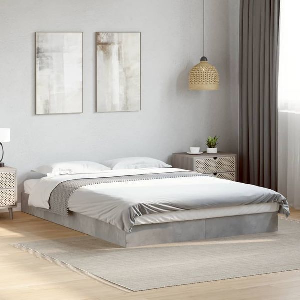 vidaXL Posteľný rám betónový sivý 140x200 cm kompozitné drevo