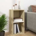 vidaXL Úložný box na vinyly, biela+sonoma 71x34x36cm, kompozitné drevo