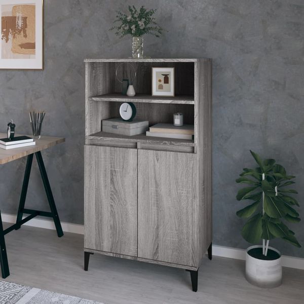 vidaXL Vysoká skrinka sivý dub sonoma 60x36x110 cm spracované drevo
