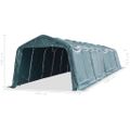 vidaXL Odnímateľný prístrešok pre dobytok PVC 550 g/m², 3,3x12,8m, zelený