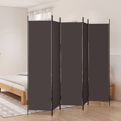 vidaXL 5-panelový paraván hnedá 250x200 cm látkový