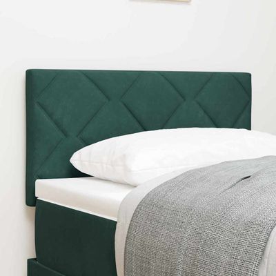 vidaXL LED hlavová doska Tmavozelená 80 cm Zamat