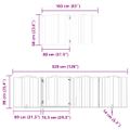 vidaXL Brána pre psa s dverami sklad. 8pan. biela 640cm topoľové drevo