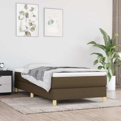 vidaXL Posteľný rám s boxspringom tmavohnedá 100x200 cm látka