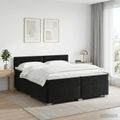 vidaXL Posteľ boxspring s matracom Čierna 200 x 200 cm Zamat