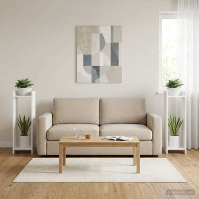 vidaXL Stojan na rastliny s poličkou 2 pcs Biely 30 x 30 x 100 cm