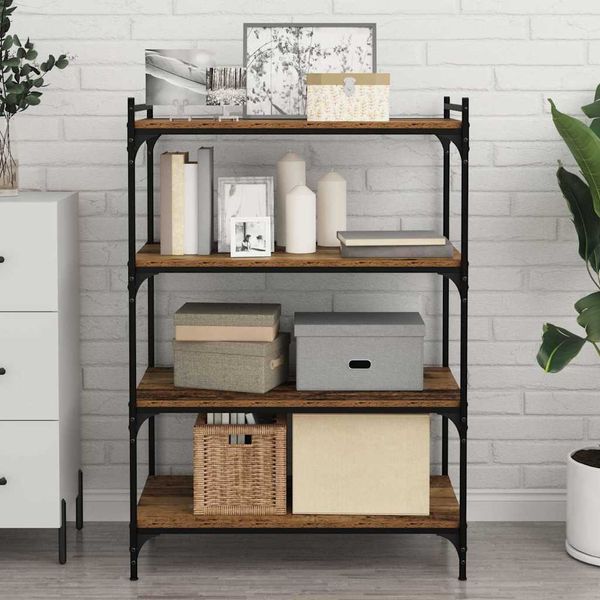 vidaXL Polica na knihy 4 pcs Hnedá 80 x 40 x 1,5 cm Kompozitné drevo