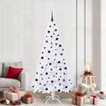 vidaXL Umelý vianočný stromček s 300 LED-i Biela 210 cm PVC a oceľ