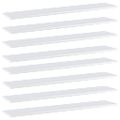 vidaXL Prídavné police 8 ks, lesklé biele 100x20x1,5 cm, drevotrieska