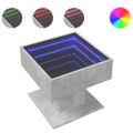 vidaXL Konferenčný stolík s LED betónový 50x50x45cm kompozitné drevo