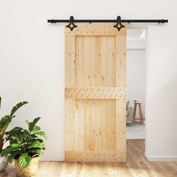 vidaXL Posuvné dvere Prírodná a čierna 95 x 210 cm