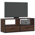 vidaXL TV skrinka hnedý dub 100x31x39,5 cm kompozitné drevo a kov