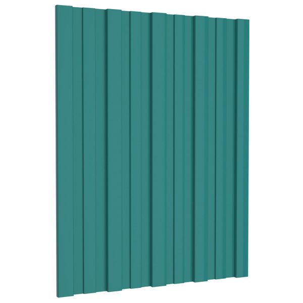 vidaXL Strešný panel 36 pcs Zelená 60 x 45 cm Pozinkovaná oceľ