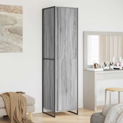 vidaXL Skriňa s dverami Sivý Sonoma 50 x 50 x 200 cm Kompozitné drevo