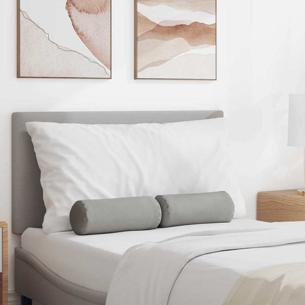vidaXL Podložkové vankúše 2 pcs Oblá šedá Ø 15 x 40 cm látka