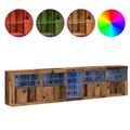 vidaXL LED komoda Staré drevo 283 x 37 x 67 cm Kompozitné drevo