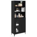 vidaXL Highboard Čierny dub 69,5 x 34 x 180 cm Kompozitné drevo