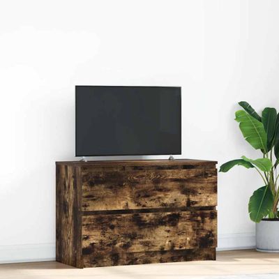 vidaXL TV skrinka dymový dub 80x35x54 cm spracované drevo