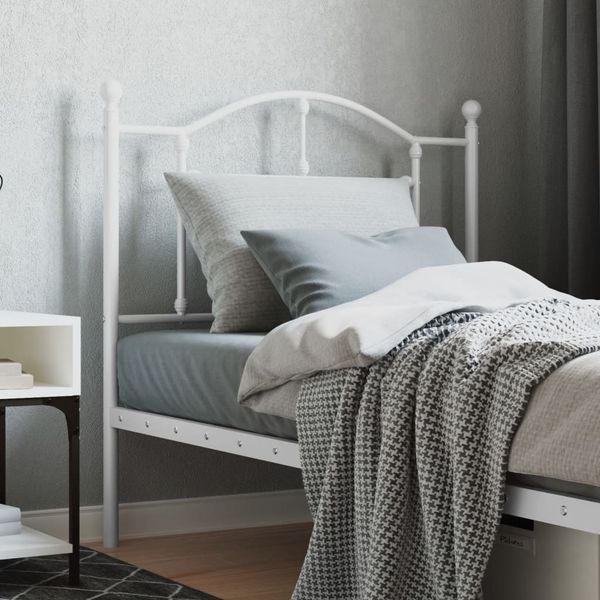 vidaXL Kovové náhradné čelo postele biele 90 cm