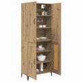 vidaXL Highboard Remeselný dub 69,5 x 34 x 180 cm Kompozitné drevo