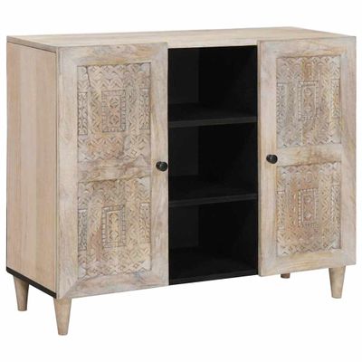 vidaXL Servírovacia skriňa Bielená biela 90 x 33 x 75 cm
