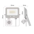 LED reflektor GLARO s pohybovým čidlom, 20 W, biely, IP54, 2000 lm, neutrálna biela