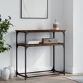 vidaXL Konzolový stolík dymový dub 75x35,5x75 cm kompozitné drevo